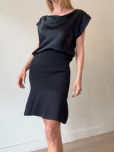 Load image into Gallery viewer, Morrison - Silk SS Draped FrontTop - Black - s
