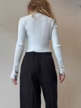 Load image into Gallery viewer, Dion Lee  - Collared LS Ribbed Top - Baby Blue - S
