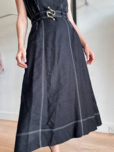 Load image into Gallery viewer, Aje - Beacon Sleeveless Midi Dress w white stitch &amp; belt - Black - 12 - RRP $450
