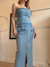 Load image into Gallery viewer, Montsand - Lili String Strapless Midi Dress - Denim - M -RRP$530
