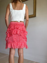 Load image into Gallery viewer, sass &amp; bide - Ma Fleur Mini Skirt - Red w small white florals - 10 - bnwt - RRP$390
