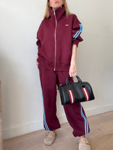 Load image into Gallery viewer, Current PE Nation - Beacon Tracksuit - Burgundy w blue stripe - M - RRP$378
