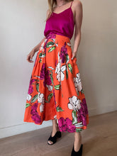 Load image into Gallery viewer, Aje - Lewis Tuck A-line Midi Skirt - Orange Floral - 10
