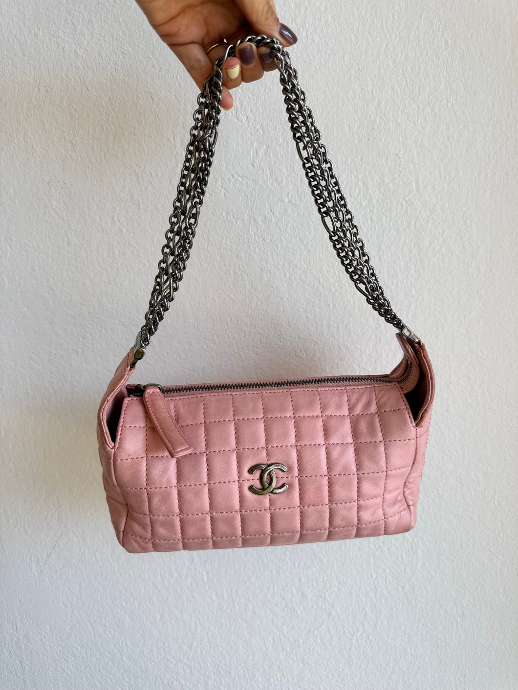 Chanel - Square Quilted Pochette  - Bag - Pink