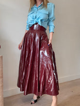 Load image into Gallery viewer, Alex Perry - Patent Leather High Waisted Maxi Skirt - Wine - 8
