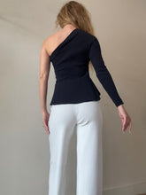 Load image into Gallery viewer, Scanlan Theodore - One Shoulder Peplum Top - Navy - 10
