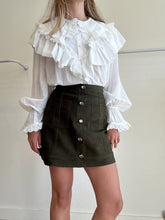 Load image into Gallery viewer, Aje - Suede Leather Mini Skirt - Green - 6
