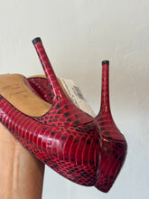 Load image into Gallery viewer, Jimmy Choo - Anouk Snake Pumps - Red/Black - 38
