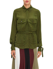 Load image into Gallery viewer, Jacquemus - Enna LS Shirt w pockets &amp; wrist cuff belts - Olive - 38 - RRP $270
