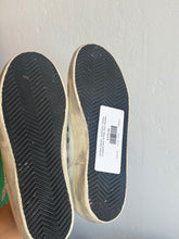 Load image into Gallery viewer, Golden Goose - Superstar Canvas Leopard Heel w Blue Star Sneaker - White - 38 - RRP$840
