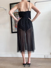 Load image into Gallery viewer, Rebecca Vallance - Alyssa Sheer Midi dress - Black w sparkles - 8

