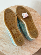 Load image into Gallery viewer, Chanel - Tweed Espadrilles - Blue &amp; White - 37 - RRP: $1,460 - NWB
