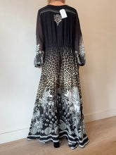 Load image into Gallery viewer, Camilla - V-Neck Animal/Skull LS Maxi Dress - Black - L

