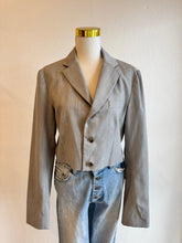 Load image into Gallery viewer, Bassike - Cropped Raw EdgemBlazer - Grey - 2 - RRP$850
