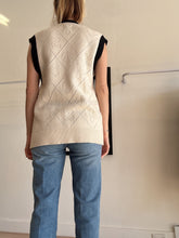 Load image into Gallery viewer, Sandro - Woollen Vest - Ivory w black trim - 1
