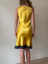Load image into Gallery viewer, Sleeping with Jacques - Chilli A-Line Lace Trim Slip Mini Dress - Yellow - 8 - RRP$499

