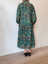Load image into Gallery viewer, Zimmermann - Edie Balloon-Sleeve Peacock Midi Dress - Green - 1
