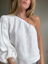 Load image into Gallery viewer, Sarah Jane Clarke - One Shoulder Linen Top - White - S/M
