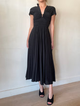 Load image into Gallery viewer, Rebecca Vallance - Gathered Bust w Buckle Detail Dress - Black - 8
