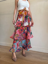 Load image into Gallery viewer, Zimmermann - Lovestruck Tiered Flounce Maxi Skirt w belt  - Pink/Multi Paisley - 0 - RRP$995
