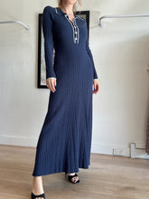 Load image into Gallery viewer, Anna Quan - Angelina Sailor Knit Maxi Dress - Blue w White Trim - 8 - RRP$395
