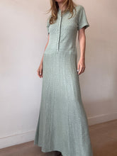 Load image into Gallery viewer, Sandro - Daydream SS Shirt Maxi Dress w Pearl Buttons - Sage - RRP$755
