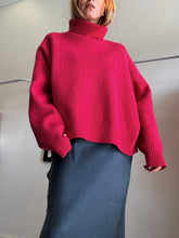Load image into Gallery viewer, Raey - Oversize Marino Wool turtle neck Jumper - Pink - XS/S
