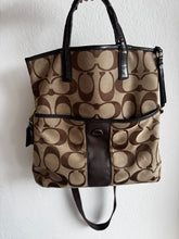 Load image into Gallery viewer, Coach - Signature Stripe Fold Over Tote  Bag - C Logo - Med

