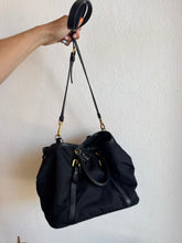 Load image into Gallery viewer, Prada - Tessuto Nylon &amp; Leather Bauletto Bag - Black - M
