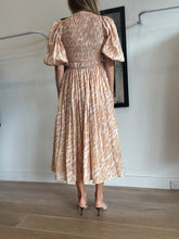 Load image into Gallery viewer, Zimmermann - Violet Shirred Bodice Dress - Tan Animal Print- 1 - NWT RRP $695
