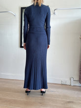 Load image into Gallery viewer, Anna Quan - Angelina Sailor Knit Maxi Dress - Blue w White Trim - 8 - RRP$395
