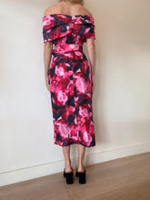 Load image into Gallery viewer, Rebecca Vallance - Petunia Off Shoulder Floral Print Midi Dress - Red - 8 - NWT - RRP$749
