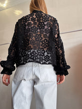 Load image into Gallery viewer, Scanlan Theodore - Lace Top w Tie Detail  - Black - 12
