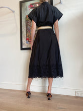Load image into Gallery viewer, Rebecca Vallance - Fes Cotton Midi dress w belt - Black - 10
