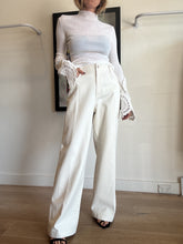 Load image into Gallery viewer, Aje - Knitwear -  Mosaic Crochet Ribbed Knit Ivory - S
