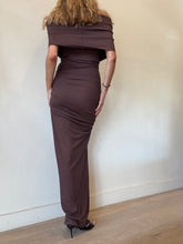 Load image into Gallery viewer, Watson x Watson - Soft Sculpture Midi Dress - Chocolate Brown - 6 - BNWT - RRP $450
