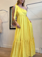 Load image into Gallery viewer, Zimmermann - Juliette One Shoulder w Neck Tie Tiered Maxi Dress - Yellow - 3 - NWT - RRP$595
