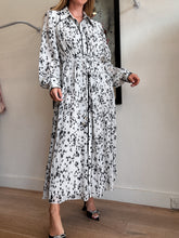 Load image into Gallery viewer, Aje - Starflower LS Shirt Dress - White/Black Floral  - 10 - RRP $595
