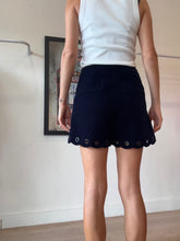 Load image into Gallery viewer, Maje - Velvet High Waisted Shorts - Navy - 38 -bnwt - RRP$340
