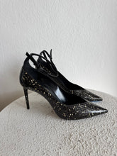 Load image into Gallery viewer, Saint Laurent - Snake skin splash Heels - Black - 37 - new w box - RRP$1700
