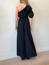 Load image into Gallery viewer, Scanlan Theodore - One Shoulder Gathered Waist Maxi Dress - Black - S
