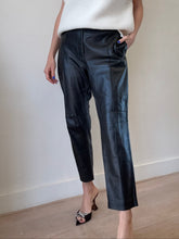 Load image into Gallery viewer, Alex Perry - Straight Leg Crop Leather Pants - Black - 12
