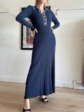 Load image into Gallery viewer, Anna Quan - Angelina Sailor Knit Maxi Dress - Blue w White Trim - 8 - RRP$395
