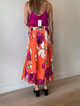 Load image into Gallery viewer, Aje - Lewis Tuck A-line Midi Skirt - Orange Floral - 10
