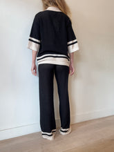 Load image into Gallery viewer, Seven Wonders - Bianki Knit Top &amp; Pants set - Black  w beige - S - bnwt
