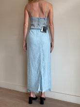 Load image into Gallery viewer, Hansen &amp; Gretel - Slip Maxi Dress w Lace Over Skirt- Blue - S - NWT

