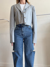 Load image into Gallery viewer, Bassike - Cropped Raw EdgemBlazer - Grey - 2 - RRP$850
