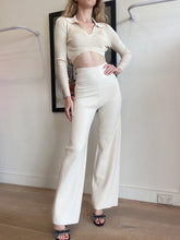 Load image into Gallery viewer, Aya Muse - LS Ribbed Crop Top - Tan - Small
