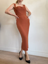 Load image into Gallery viewer, Alex Perry - Stretch Crepe Sweetheart Cut Midi Dress - Bronze - 10 - BNWT
