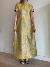 Load image into Gallery viewer, La Double J - Margarita Swing Midi Dress - Yellow/Purple - M - RRP $1590
